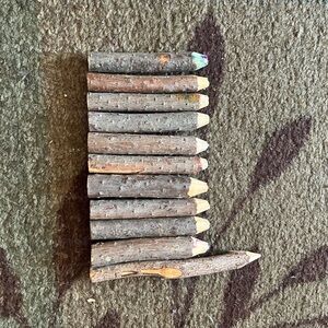 Rustic Brown and Red Wooden Sticks Set